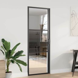Usa de interior Negru 76 x 201.5 cm Sticla securizata, Aluminiu GartenMobel Dekor