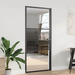Usa de interior Negru 93 x 201.5 cm Sticla securizata, Aluminiu GartenMobel Dekor