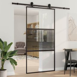 Usa glisanta Negru 102.5 x 205 cm Sticla securizata, Aluminiu GartenMobel Dekor