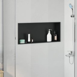 Nisa de Dus Negru 75 x 30 x 9.5 cm Oţel inoxidabil GartenMobel Dekor