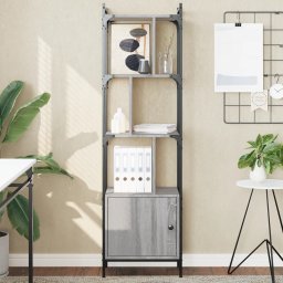 Biblioteca cu usa gri sonoma 44,5x30x154,5 cm lemn compozit GartenMobel Dekor