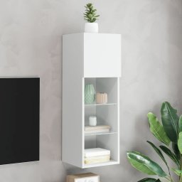 Comoda TV cu lumini LED, alb, 30,5x30x90 cm GartenMobel Dekor
