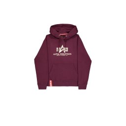 ALPHA INDUSTRIES Bluză de molton 'Basic' bej / roşu închis