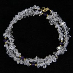 Colier din Diamant Herkimer si Ametist Fatetat cu Gold Filled - Inchizator Gold Filled