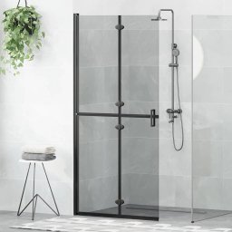 Perete de dus Walk-in Negru si transparent închis 90 x 190 cm GartenMobel Dekor