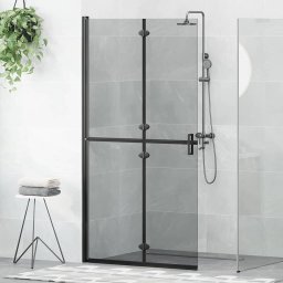Perete de dus Walk-in Negru si transparent închis 100 x 190 cm GartenMobel Dekor