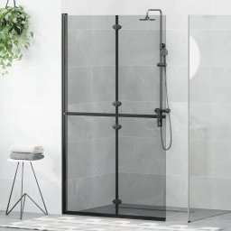 Perete de dus Walk-in Negru si transparent închis 110 x 190 cm GartenMobel Dekor