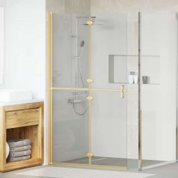 Perete de dus Walk-in Altele auriu si transparent 110 x 190 cm GartenMobel Dekor