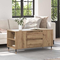Masa de cafea stejar artizanal 102 x 44.5 x 50 cm Lemn compozit GartenMobel Dekor
