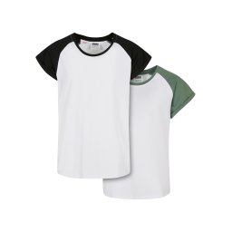 Urban Classics Tricou kaki / negru / alb