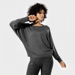 SQUATWOLF Tricou pentru femei Batwing Top Black Marl L