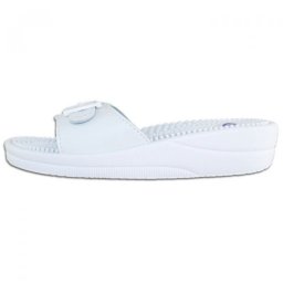Papuci dama, alb, ortopedici, medicinali, din piele ecologica, cu platforma, Scholl New-Massage-F20054-1065-Alb (Marime: 38)