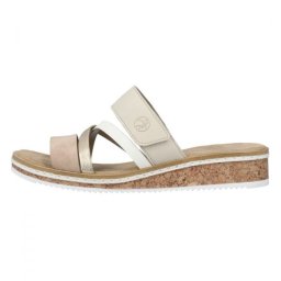 Papuci dama, multicolor, comozi, din piele ecologica, cu talpa joasa, antistres, Rieker V3652-94-Multicolor (Marime: 38)