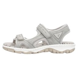 Sandale dama, gri, sport, din piele ecologica, cu talpa joasa si inchidere velcro, Rieker 68866-40-Gri (Marime: 40)