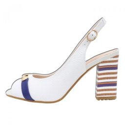 Sandale dama, alb, elegante, din piele naturala, cu toc, Epica JI1L488-R170-N507BZT-13-N-Alb (Marime: 39)