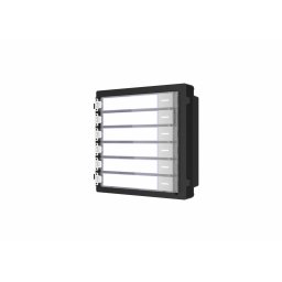 Modul de extensie videinterfon cu sase butoane de apelare Hikvision DS-KD-KK; montaj aplicat sau ingropat (acesoriile de montaj nu s untincluse), customizare afisare nume; iluminare pe timp de noapte;Conectare RS-485, 1 x Input; 1 x Output; Protectie: IP