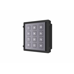 Modul de extensie videointerfon cu tastatura Hikvision DS-KD-KP; permite formarea codului de apartament sau a codului de acces; montajaplicat sau ingropat (accesoriile de montaj nu sunt incluse); iluminarepe timp de noapte; Protectie: IP65, IK7; Dimensiun
