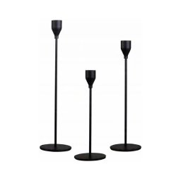 Set de 3 sfeșnice negre