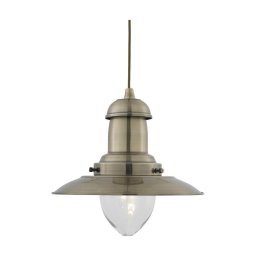 Searchlight 4301AB - Lustră suspendată pe cablu FISHERMAN 1xE27/60W/230V, finisaj alamă