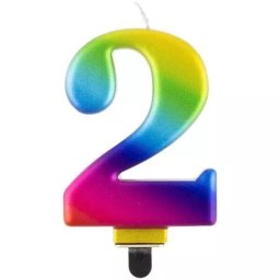 Lumânare de aniversare de culoare curcubeu, 8 cm - 2
