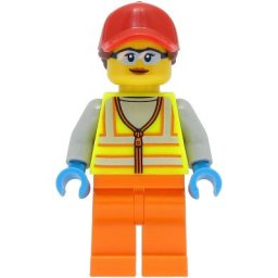 Lego City Minifigures cty1467 - Fata cu vesta reflectorizanta
