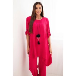 Kesi Włoski Set of blouse + pants with pendant fuchsia