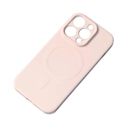 Husa MagSafe compatible silicone case for iPhone 15 Plus Silicone Case - Cream