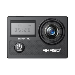 Brave 4, 20MP, 4K 30FPS, Stabilizare in 6 axe, Micro HDMI, Ecran IPS 1.4″/2″, Timelapse, Slow Motion (Negru)