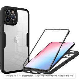 Husa Techsuit ColorVerse 360 - Husă telefon - compatibil cu Xiaomi Redmi 13C 5G / Poco M6 + Folie - culoare Negru