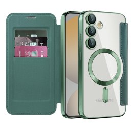 Husa Techsuit SmartMag Book - Husă tip carte (flip) - compatibil cu Samsung Galaxy S24 FE - culoare Verde
