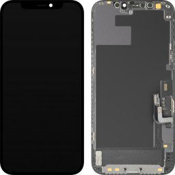 Piese si componente Display cu Touchscreen MP compatibil cu Apple iPhone 12 / 12 Pro, cu Rama, Versiune Soft OLED IC Movable FHD, Negru