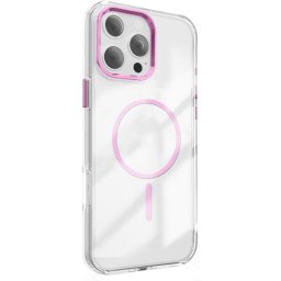 Husa Husa MagSafe pentru Apple iPhone 16e, OEM, Clear Thin Mag, Roz