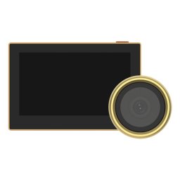 Vizor electronic smart Wi-Fi, FullHD 1080P, ecran color 4.3 inch, acumulator 2200mAh, auriu, EZVIZ HP2