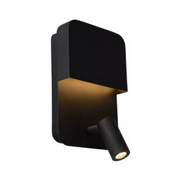 Aplică Lucide 79200/08/30 BOXER LED/5W/230V + LED/5W USB negru
