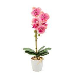 Decorațiune cu plantă artificială – Orhidee roz – 48 cm
