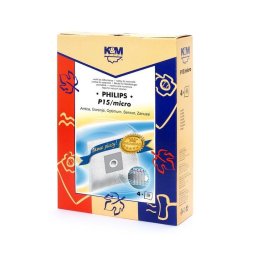 Saci pentru aspirator, 4 buc, Maner carton, Gri