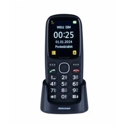 Telefon mobil Mescomp MT-166 Edgar, Elegant, destinat seniorilor, 4G, Negru