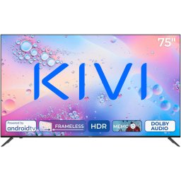 Televizor KIVI LED 75U760QB, 191 cm, Smart Android TV, 4K Ultra HD, Clasa F, Negru