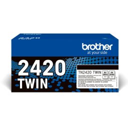 Toner original Brother TN-2420TWIN, Negru, pachet dublu, compatibil cu seriile DCP, HL si MFC