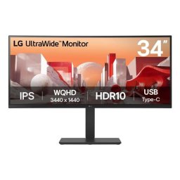 Monitor IPS LED LG 34" 34BA75QE-B, UWQHD 3440 x 1440, HDMI, DisplayPort, Ecran curbat Negru
