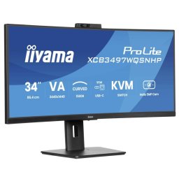 Monitor VA LED Iiyama 34" XCB3497WQSNPH-B1, WQHD 3440 x 1440, HDMI, DisplayPort, Ecran curbat, Boxe, 120 Hz, 0.4 ms Negru