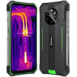 Telefon mobil Blackview BL8800 Pro, Robust, 5G, Camera termica FLIR Lepton, Ecran FHD+ 1080x2408, 120Hz, Memorie 8GB RAM, Memorie flash 128GB, Dual SIM, Baterie 8380 mAh, Verde