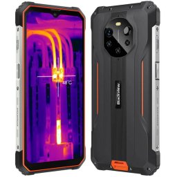 Telefon mobil Blackview BL8800 Pro, Robust, 5G, Camera termica FLIR Lepton, Ecran FHD+ 1080x2408, 120Hz, 8GB RAM, Memorie flash 128GB , Dual SIM, Baterie 8380 mAh, Orange