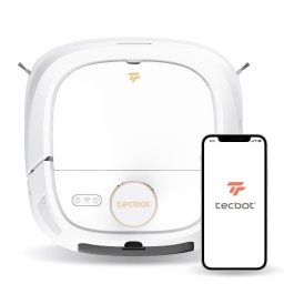 Robot aspirator Tecbot M1, Li-ion 5200 mAh, 4000 Pa, 0.5 l, HEPA, Wi-Fi, Autonomie pana la 160 min, Mop cu mop cu auto-curatare, Alb