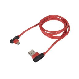 Extreme Media cable USB Typ-C to USB (M), 1m, Angled Left/Right, Red