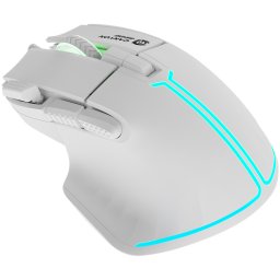 Mouse Fortnax – Gaming, cu fir USB, optic 9 butoane + scroll, iluminare RGB, alb