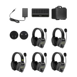 Microfon Solutie intercom stereo comp WiTalk WT5D5xbat 5 pers Full-Duplex 1.9GHz dual-ear Negru