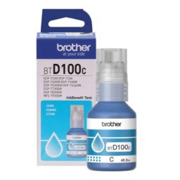 Flacon cerneala (5K) Brother BT D100 Cyan (BT-D100C, BTD100C) pentru DCP T230 T430W T435W T436W T530DW T535DW T536DW T730DW T735DW MFC T930DW