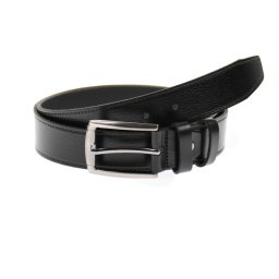 Curea barbati eleganta, din piele naturala, neagra 3.5 cm - DR1550N