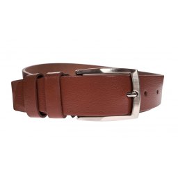 Curea barbati, casual, eleganta, din piele naturala, cusatura, maro, latime 3.5cm - CK19MD